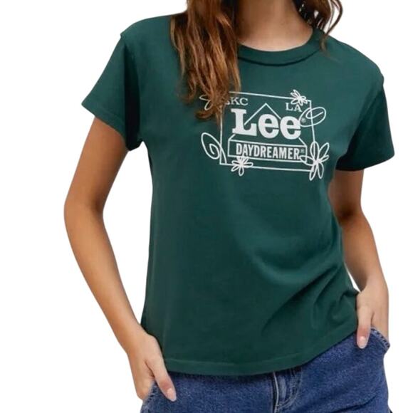 DAYDREAMER x LEE Doodles Reverse GF Tee in Green Size M New with Tag MSRP $75 - Picture 1 of 6